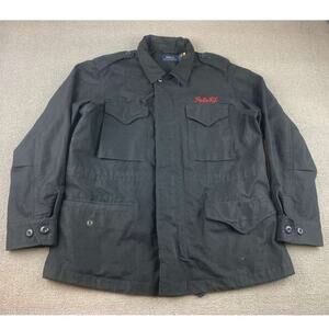Polo Ralph Lauren‎ Women Large Black Southwestern Aztec Military Field Jacket